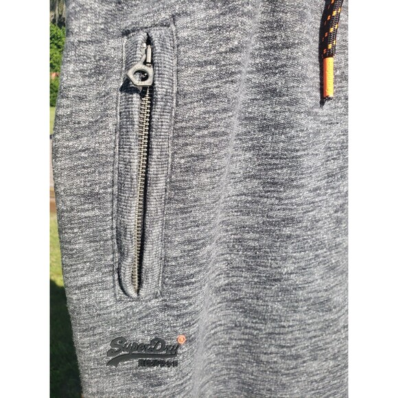 Superdry Sweatpants Mens 2XL Slim Fit Gray Joggers Athletic Tapered Zip Pockets - Picture 3 of 13